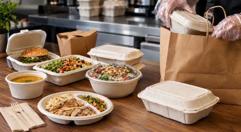 Eco-friendly food packaging and disposable products for restaurants