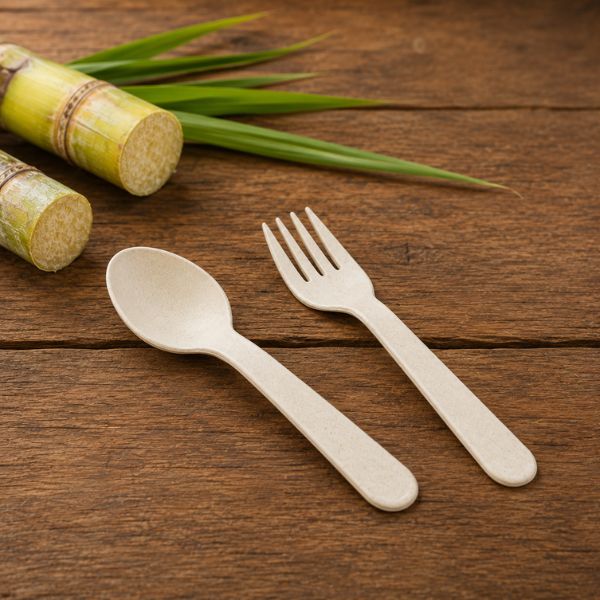 Bagasse Spoon And Fork